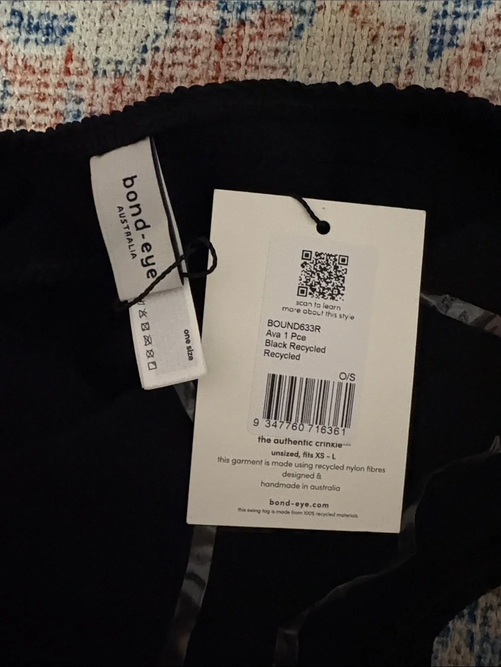 Bond Eye Ava One Piece Swimsuit in Black OS NWT